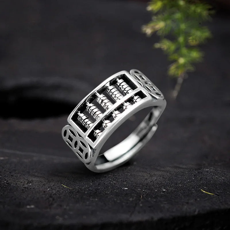 Vintage Silver Plated Irregular Rings for Men Fashion Domineering Cracked Hammered Opening Ring Adjustable Jewelry Male Gift