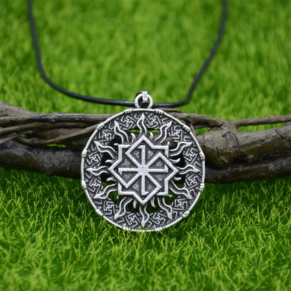 Ancient Slavic Molvinets Symbol Kolovrat Pendant Viking Necklace Russia Pagan Talisman Amulet