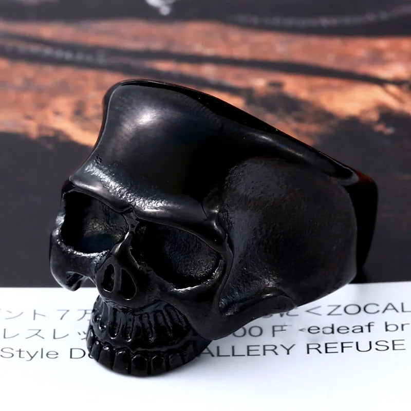 Beier 316L Stainless Steel ring Skull biker Ring gold/black colour Man's fashion jewelry LLBR8-323R