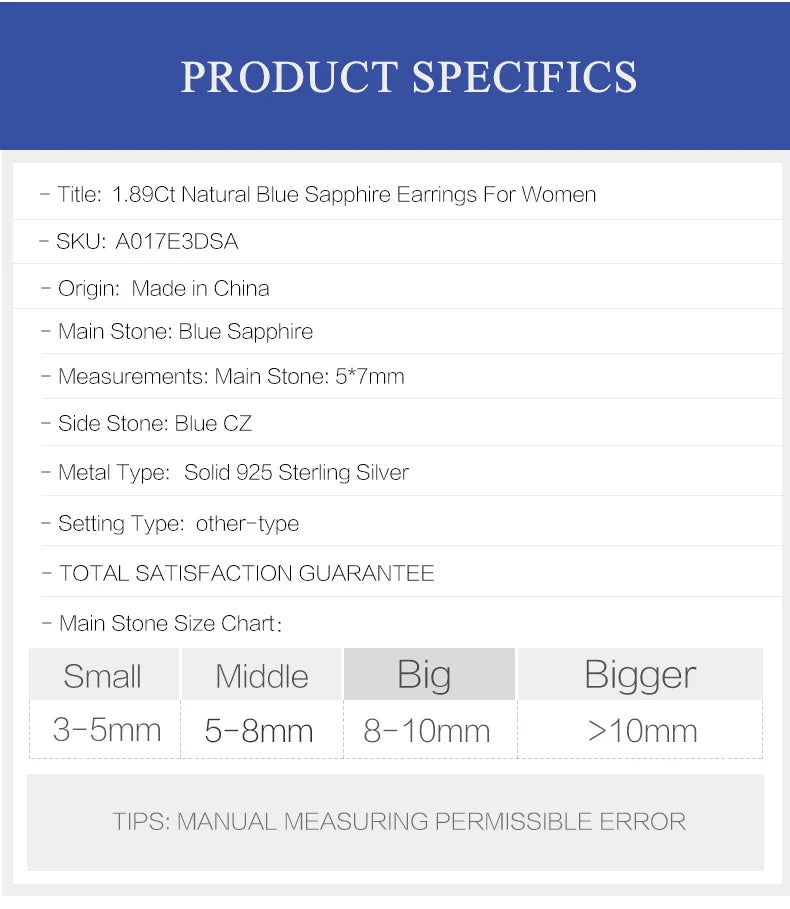 Gem's Ballet 1.89Ct Natural Blue Sapphire Earrings 925 Sterling Silver Gemstones Vintage Stud Earrings For Women Fine Jewelry