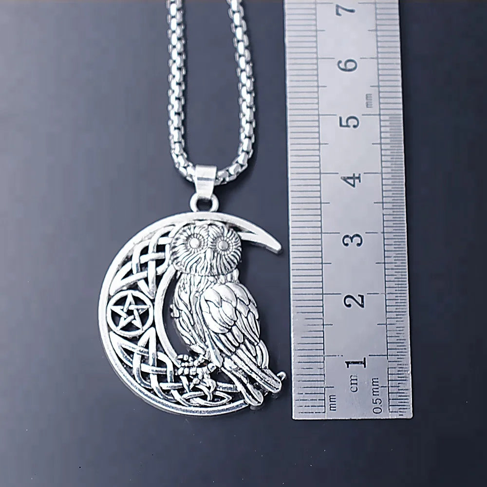 Fashion Vintage Styles Antique Silver Plated Wiccan Owl Necklaces Amulet Jewelry Custom