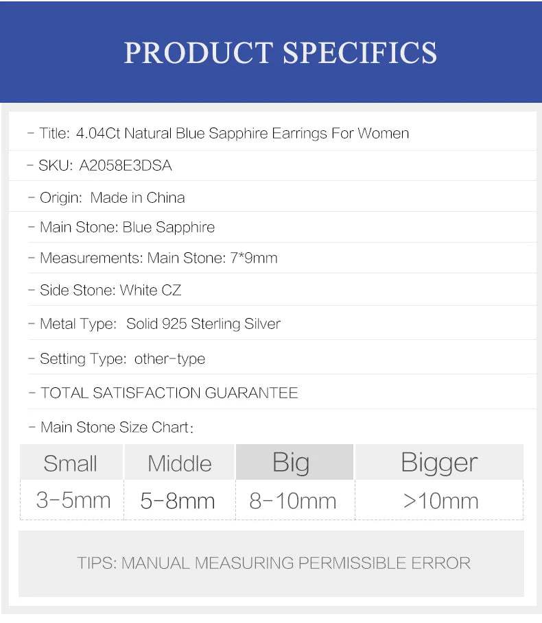 GEM'S BALLET 925 Sterling Silver Stud Earrings 2.02Ct Natural Blue Sapphire Earrings For Women Engagement Wedding Fine Jewelry