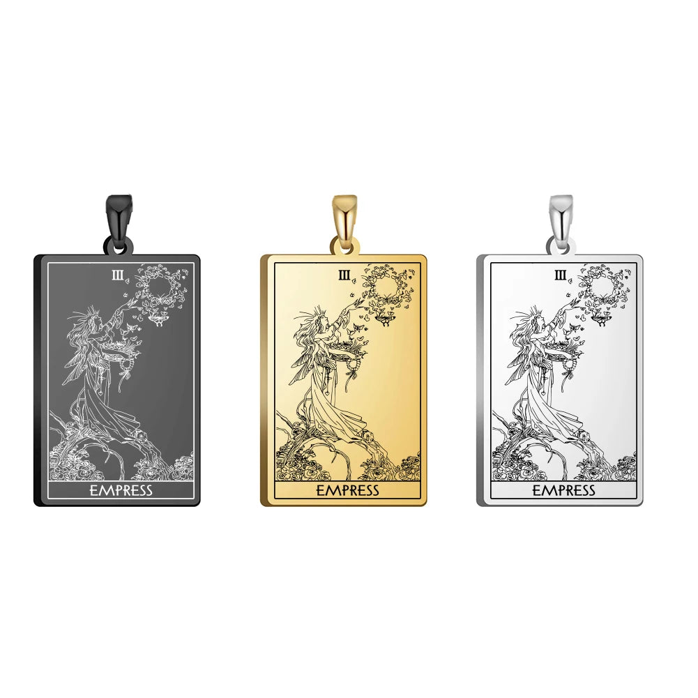 Dawapara The Major Arcana Tarot Cards Vintage Amulet Pendant for Necklaces Shadowscapes Tarot Accessories Stainless Steel