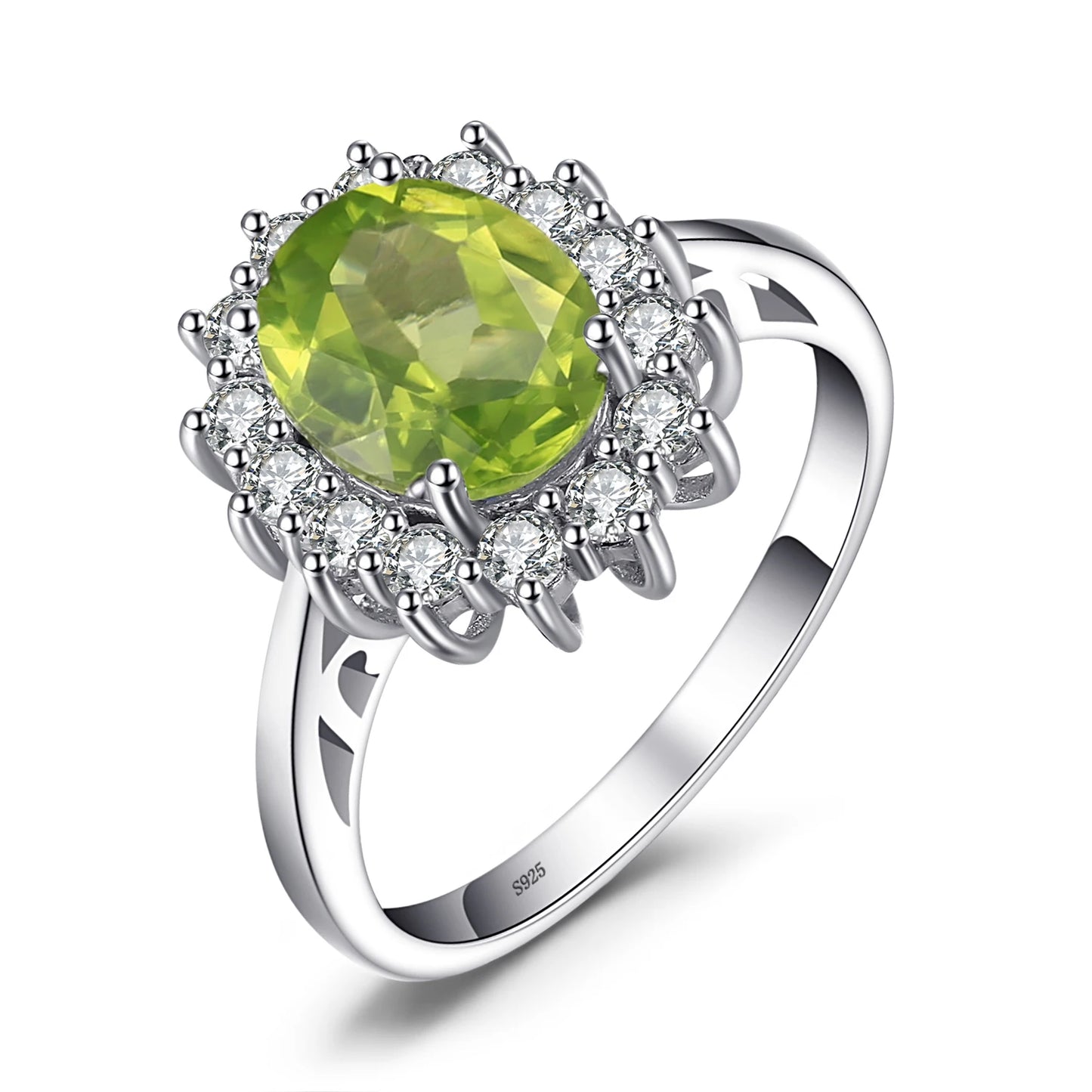 JewelryPalace Princess Diana Created Blue Sapphire 925 Sterling Silver Engagement Ring Ruby Natural Amethyst Citrine Blue Topaz