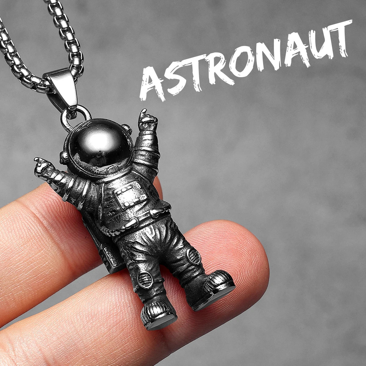 Spaceman Astronaut Stainless Steel Man Necklace Pendant Chain Punk Retro For Women Fashion Jewelry Gifts Wholesale Dropshiping