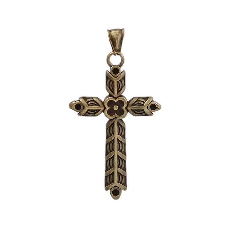 Stainless Steel Vintage Viking Style Cross Necklace for Women Fashion Punk Cross Necklace Male Jewelry Accessories