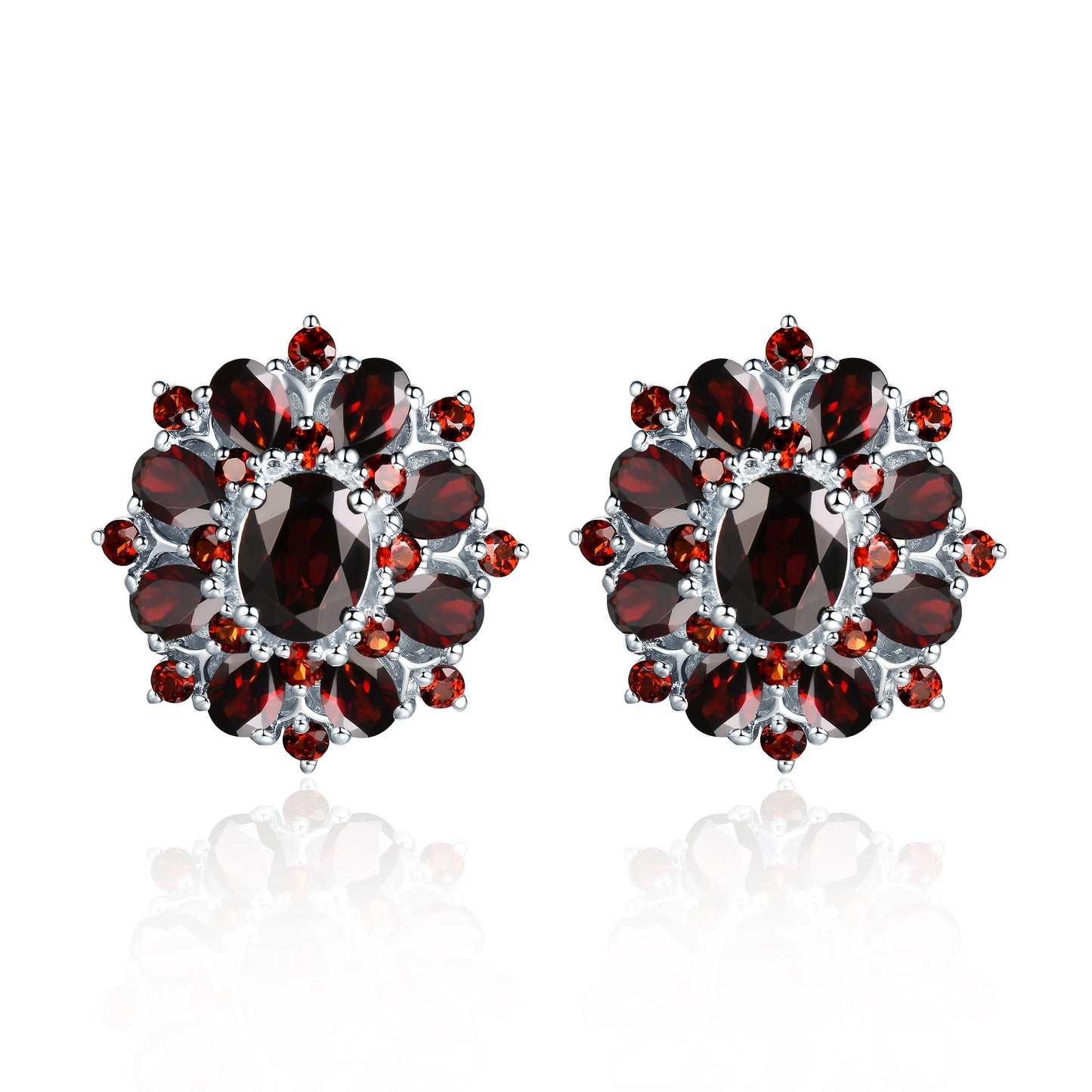 Hutang 7.54ct Natural Black Garnet Pendant, 925 Sterling Silver Necklace Fine Gemstone Jewelry for Women, Gift for Christmas