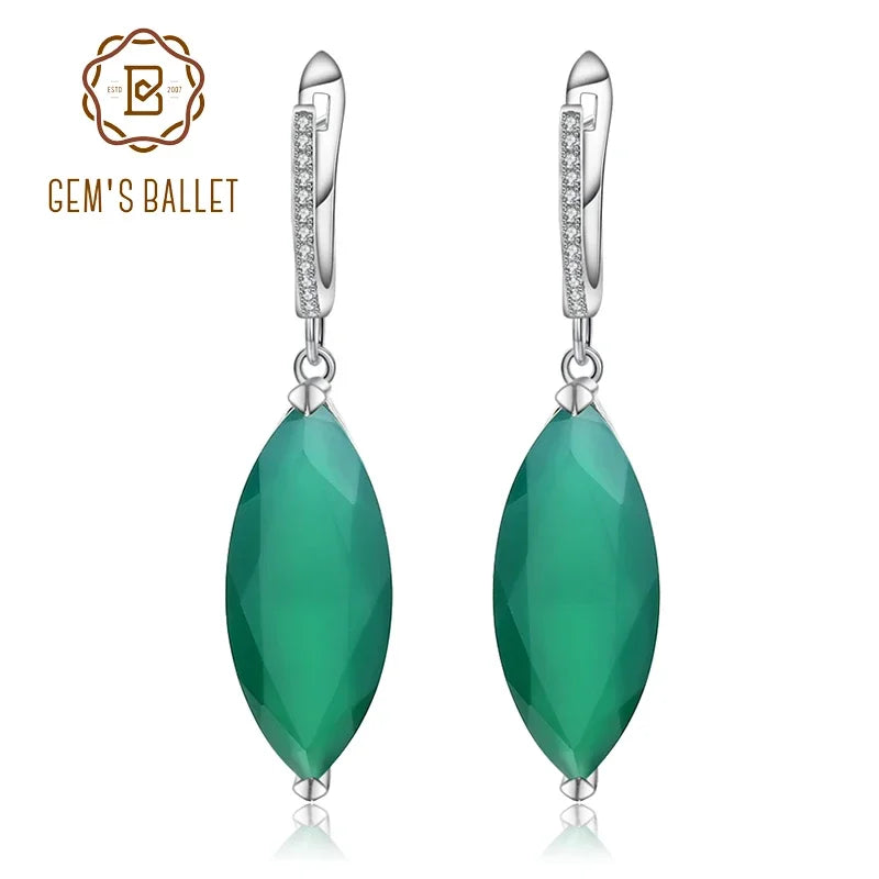 Gem's Ballet 22.9Ct Marquise Natural Iolite Blue Mystic Quartz Drop Earrings 925 Sterling Silver Earrings For Women Fine Jewelry