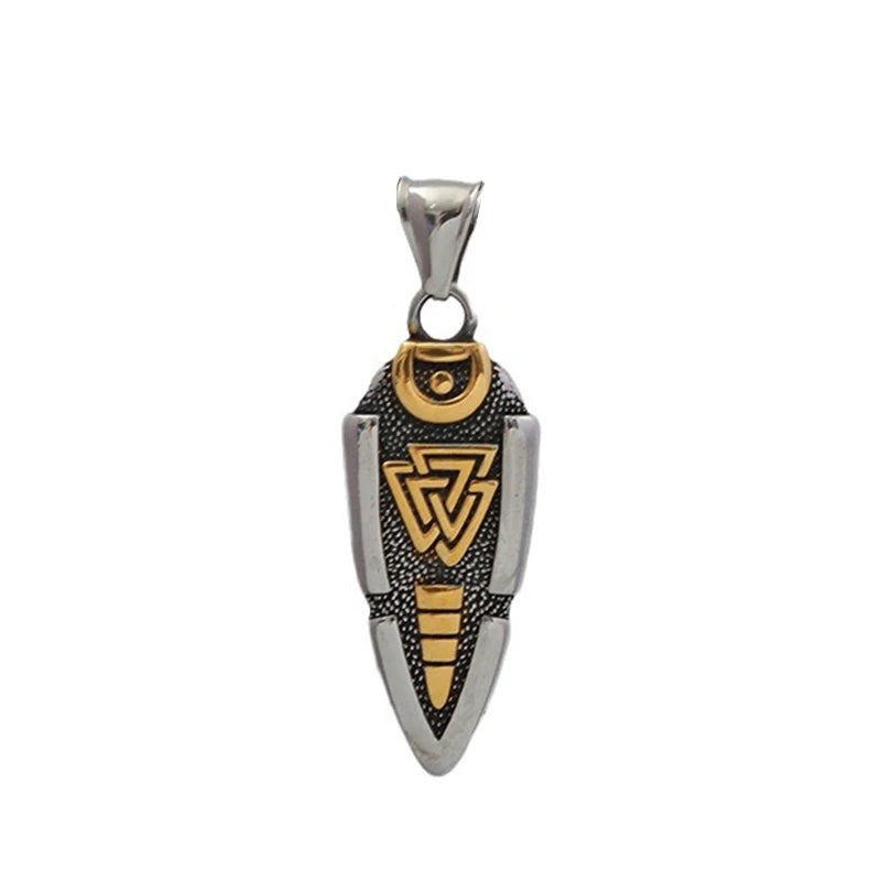 New Stainless Steel Men's Viking Spear Necklaces Vintage Rune Nordic Celtic Knot Pendants Fashion Jewelry Accessories