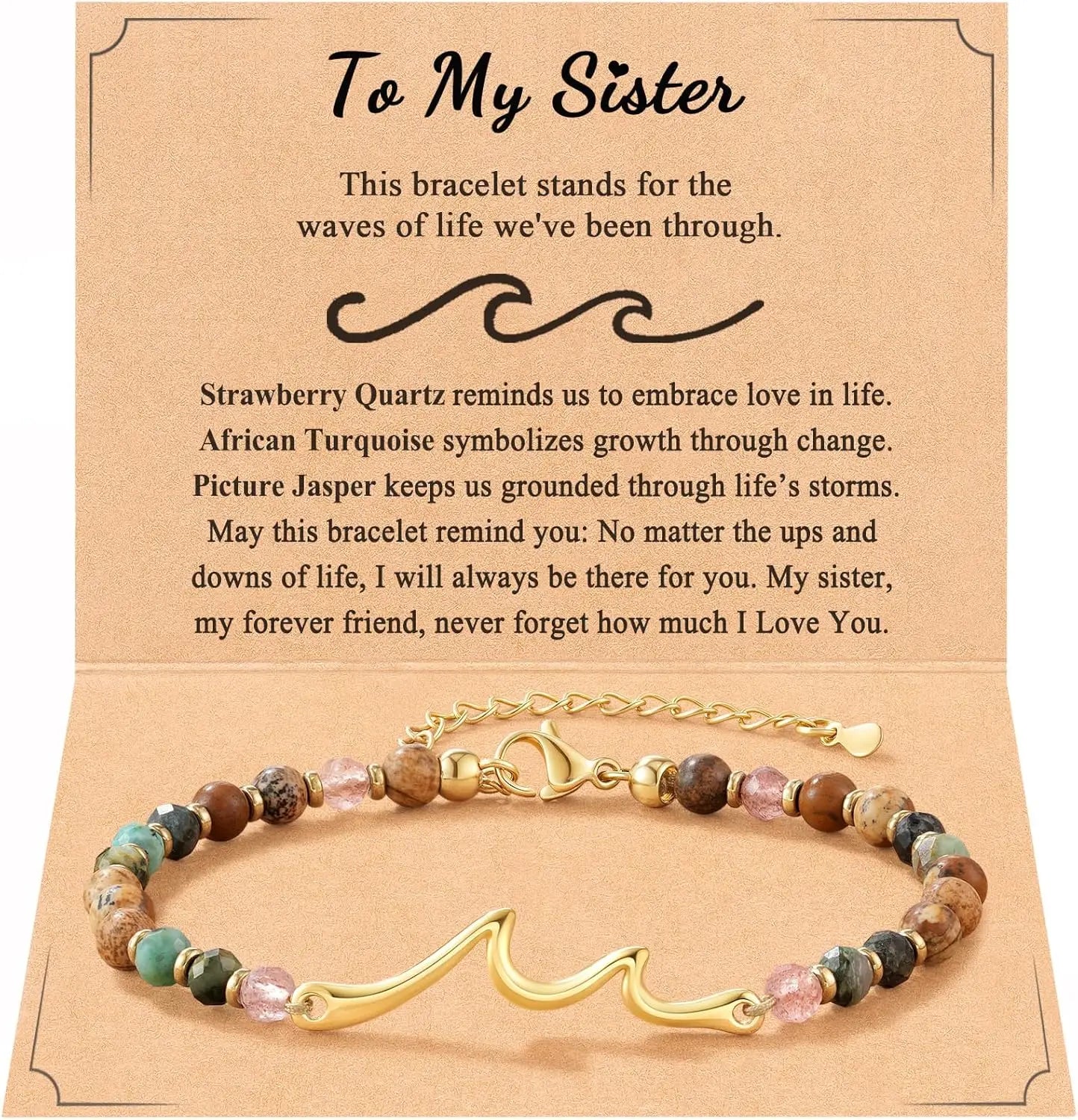 Meaningful Gifts Wave Bracelet,The Waves of Life We've been Through,Meaningful Graduation Gifts for Friends,Daughters,Classmates