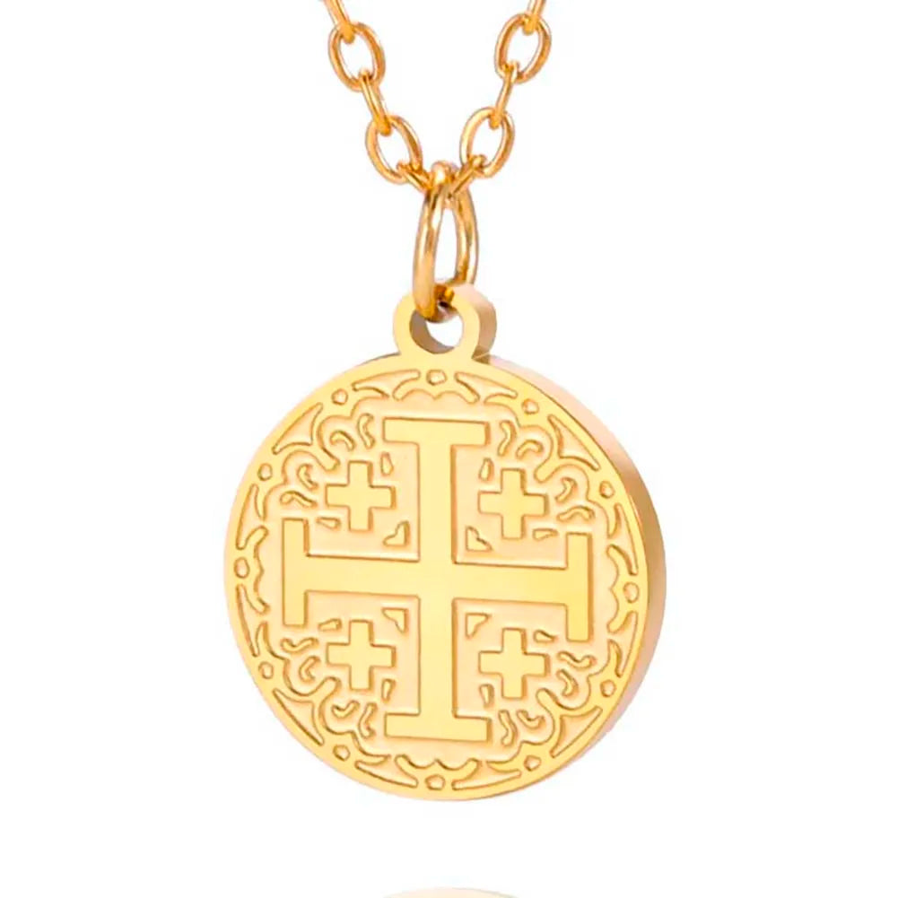 Round Coin Compass Pendant Necklace for Men Women Viking Star Butterfly Stainless Steel Choker Jewelry Hip Hop Accessories Gift