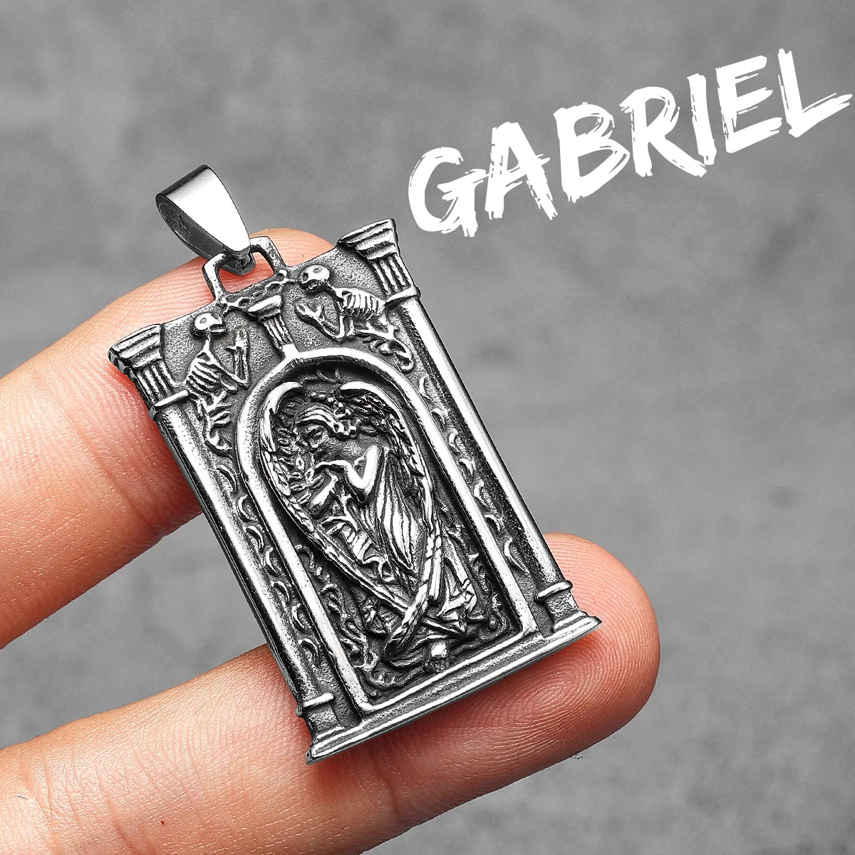 Angel Gabriel Powerful Amulets Stainless Steel Men Necklaces Pendant Chain Punk For Women Fashion Jewelry Gifts Wholesale