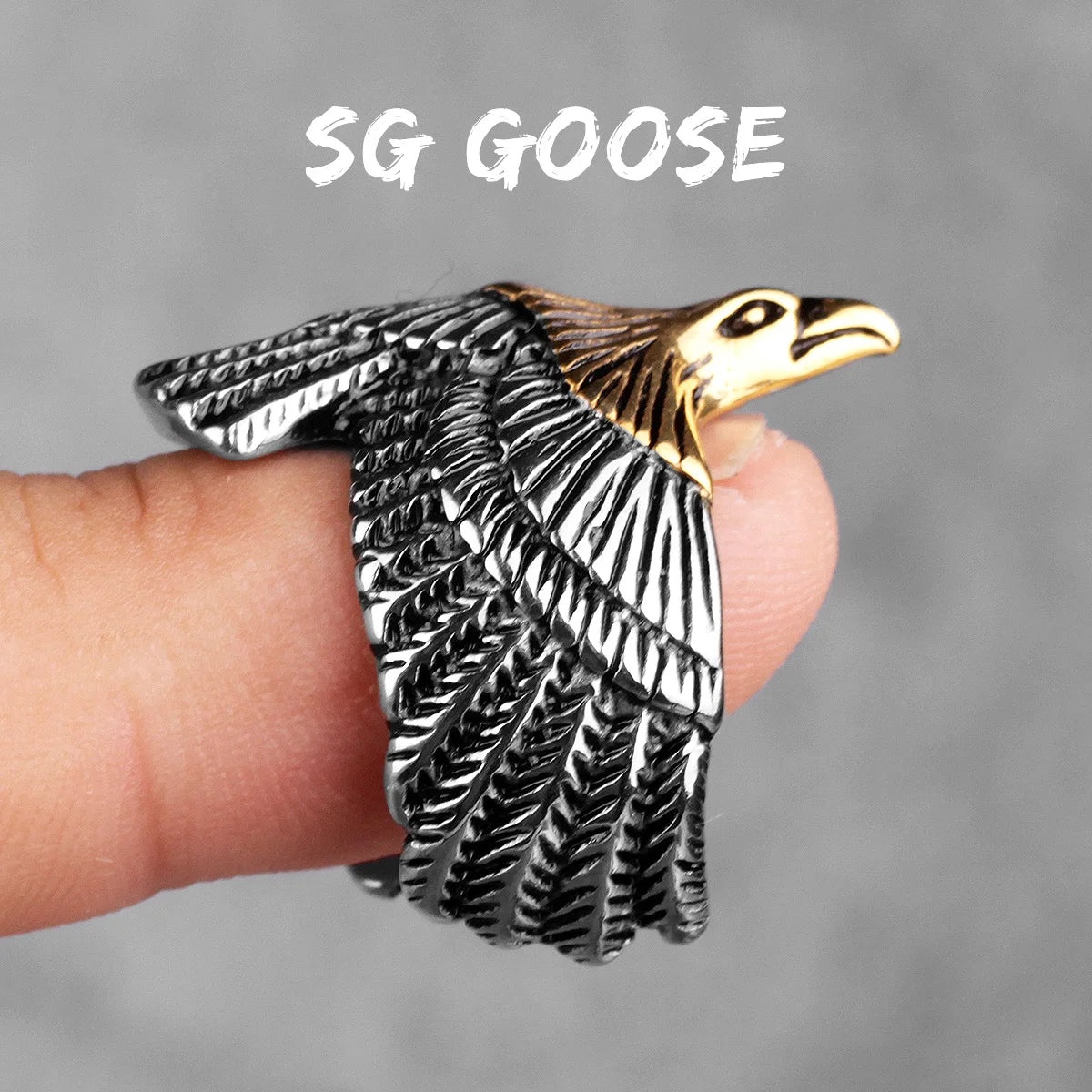 Stainless Steel Animal Men Rings Eagle Dog Dragon Bird Snake Punk Hip Hop Trendy For Male Boy Jewelry Creativity Gift Wholesale