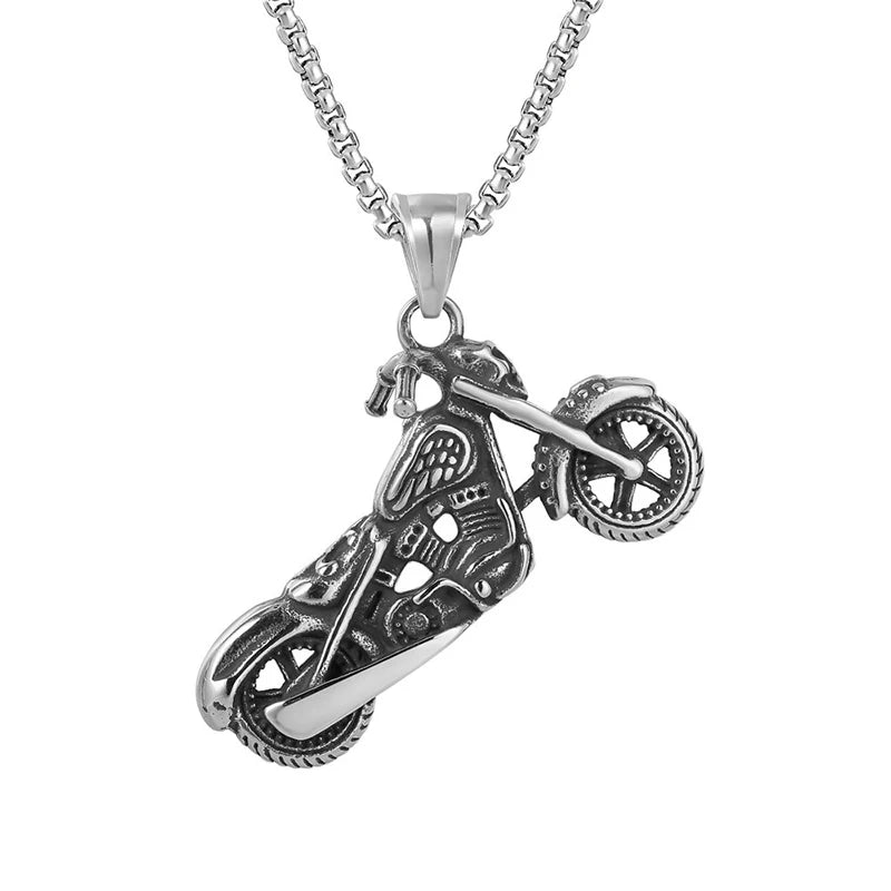 Classic Motorcyclist Pendant Chain Punk Hip Hop Soul Chariot Necklaces for Men Fashion Biker Jewelry Gift
