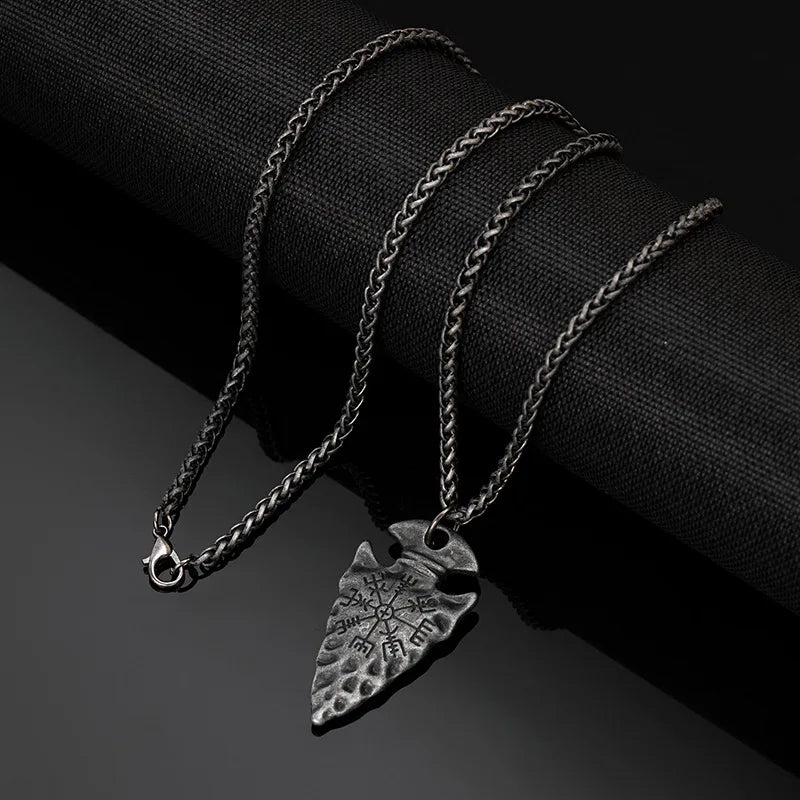 Fashion Viking retro spiral symbol Amulet pendant necklace for men's and women's personality charm ornament