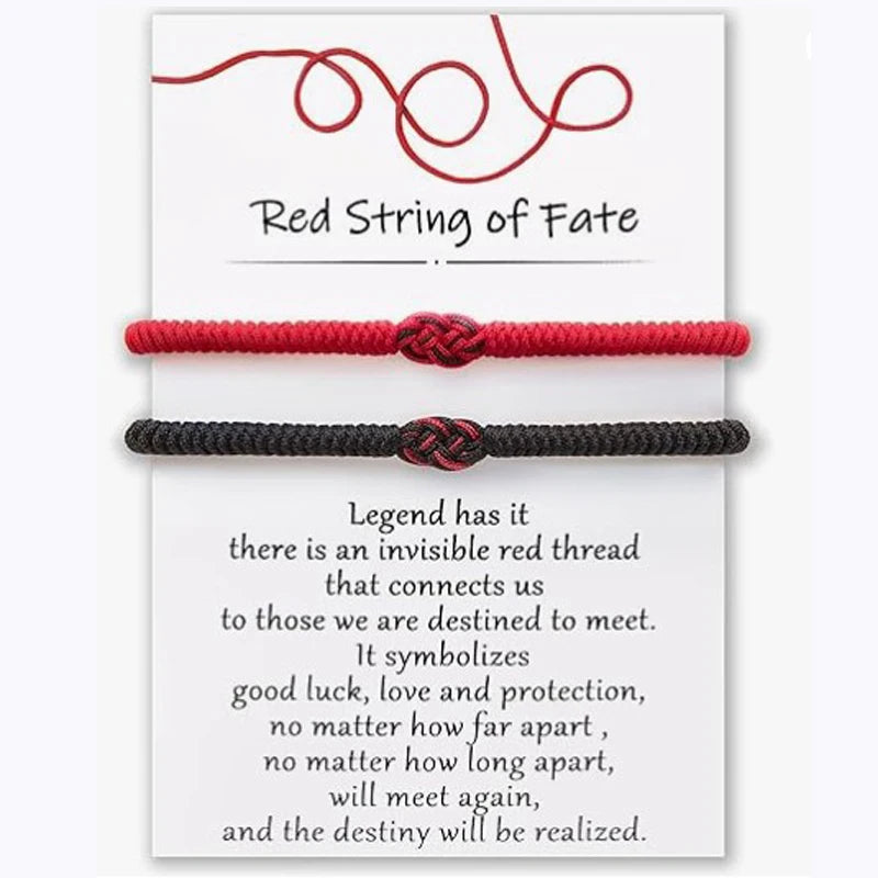 Valentines Day Birthday Gifts for Her Him Matching Red String of Fate Couple Bracelet for Boyfriend Girlfriend Wife