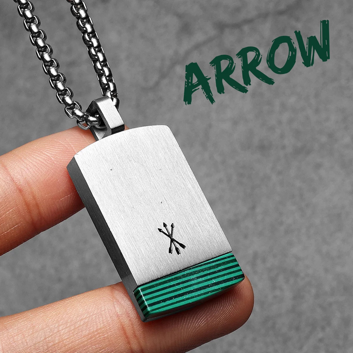 Simple Arrow Gemstone Tag Stainless Steel Men Necklaces Pendant Chain Punk For Women Fashion Jewelry Gifts Wholesale Dropshiping