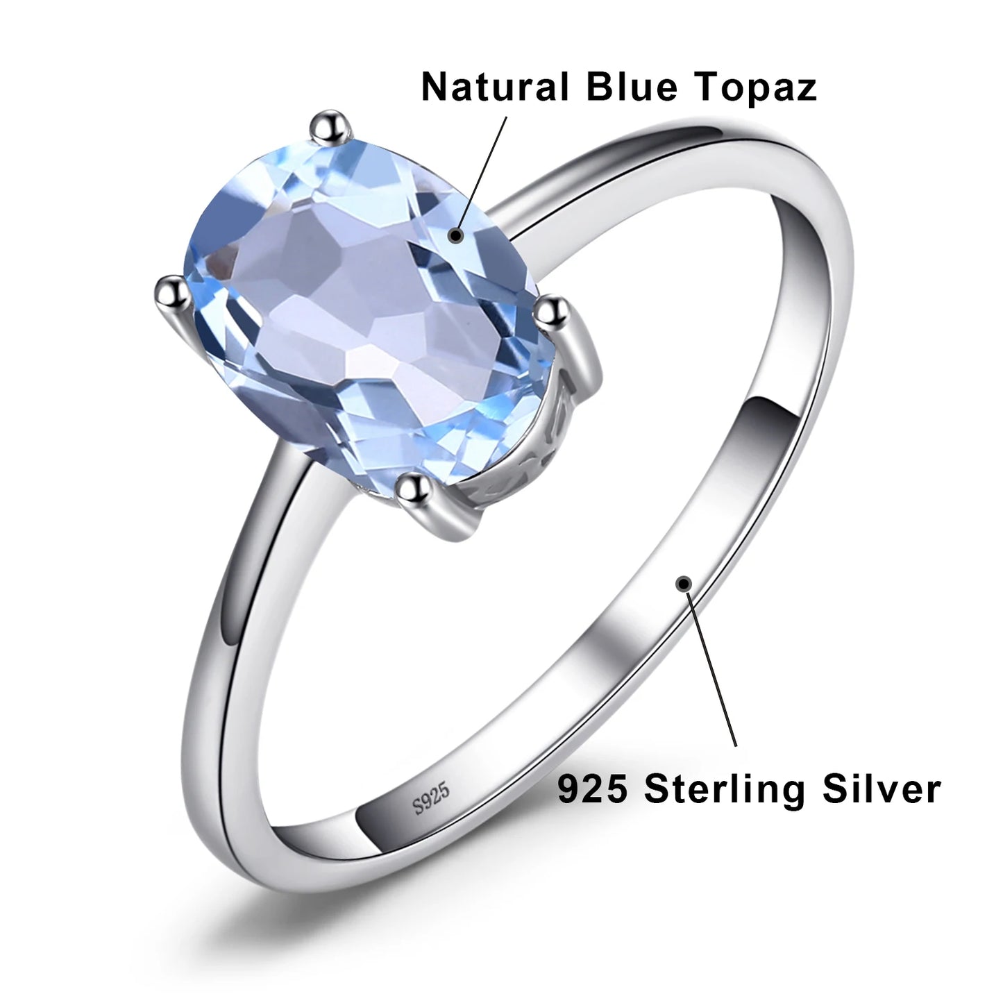 JewelryPalace Rose Gold Yellow Gold Plated Oval Natural Amethyst Citrine Garnet Topaz Peridot 925 Sterling Silver Ring for Women