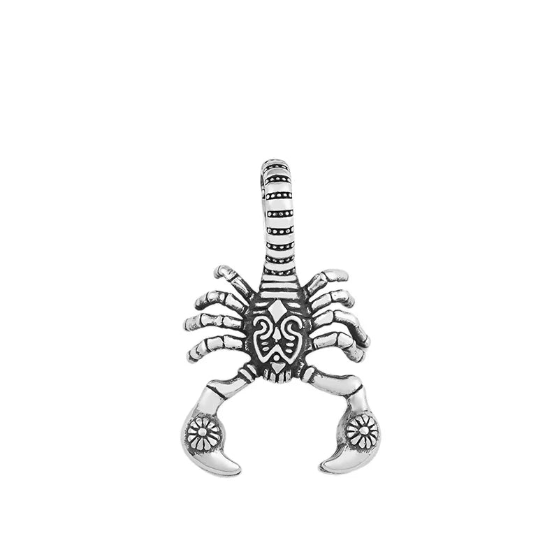 Stainless Steel Retro Poisonous Scorpion Pendant Chain Unique Animal Necklace for Men Trendy Charm Jewelry Accessories