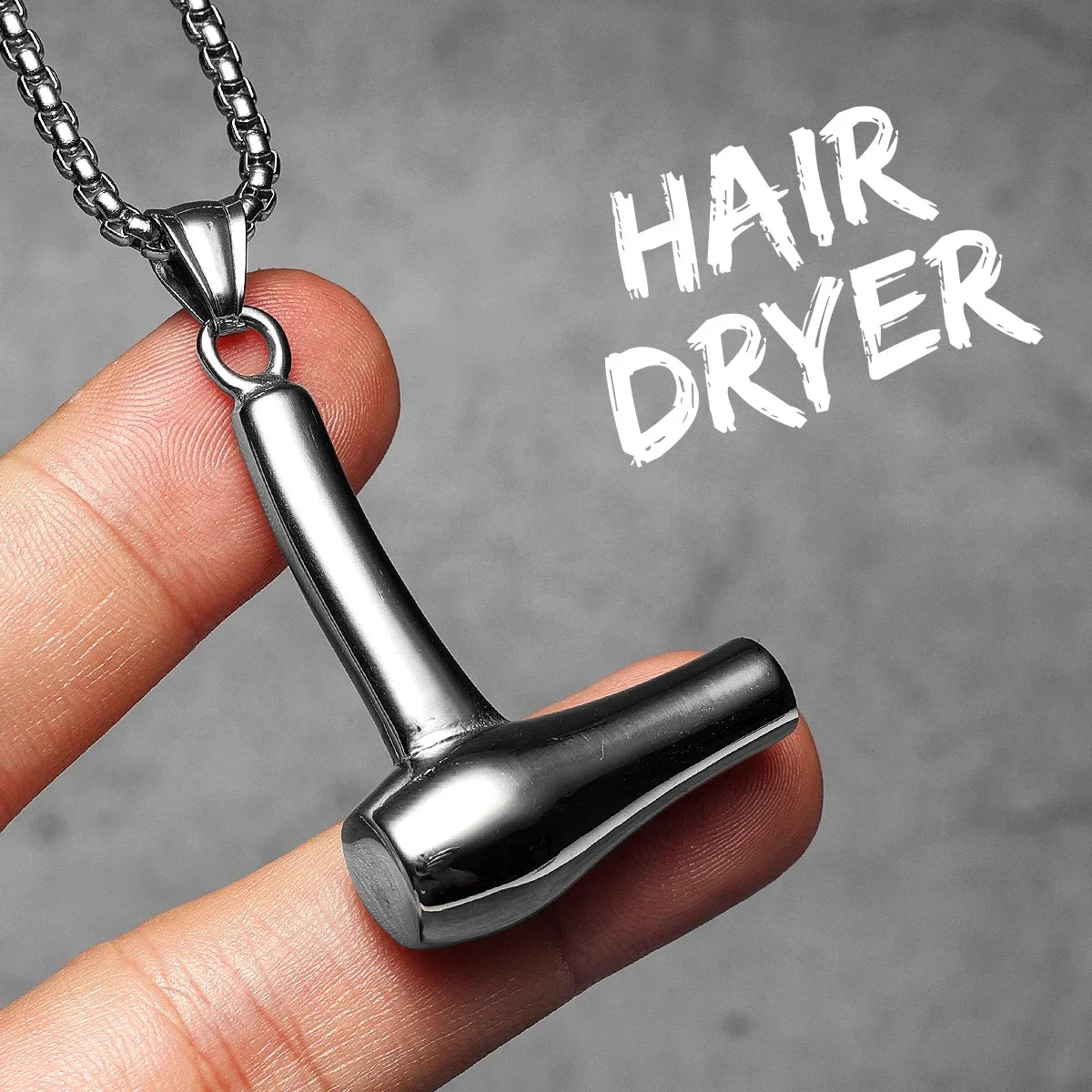 Barber Scissors Shaver Hair Drier Razor Stainless Steel Man Necklaces Pendant Chain For Women Fashion Jewelry Gifts Wholesale