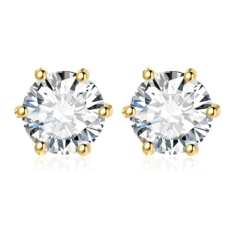 JewelryPalace Round 5A Cubic Zirconia Wedding Engagement 925 Sterling Silver Stud Earrings for Woman Fashion Anniversary Gift