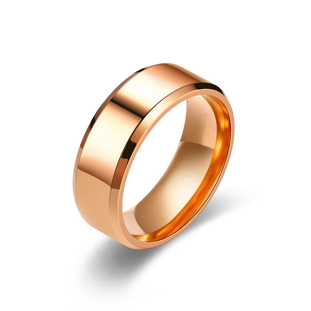 7 Colors 8mm Men Rings Titanium Stainless Steel Rings For Men Women Matte Brushed Wedding Engagement Ring Couple Jewelry Gift