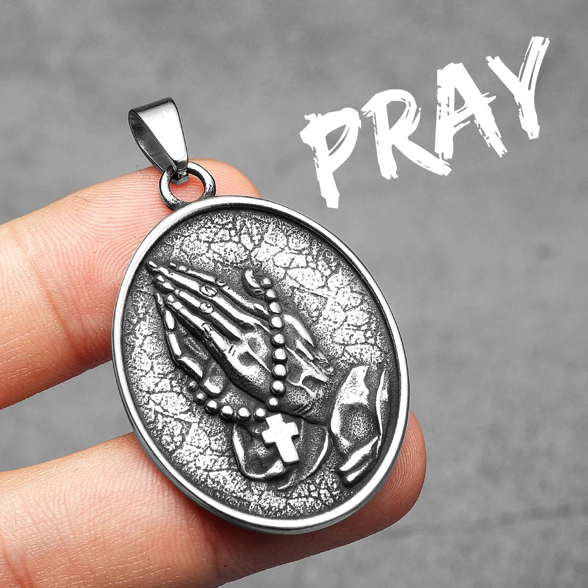 Cross Prayer Praying Hands Stainless Steel Men Necklaces Pendant Chain Punk for Women Fashion Jewelry Gift Wholesale Dropshiping