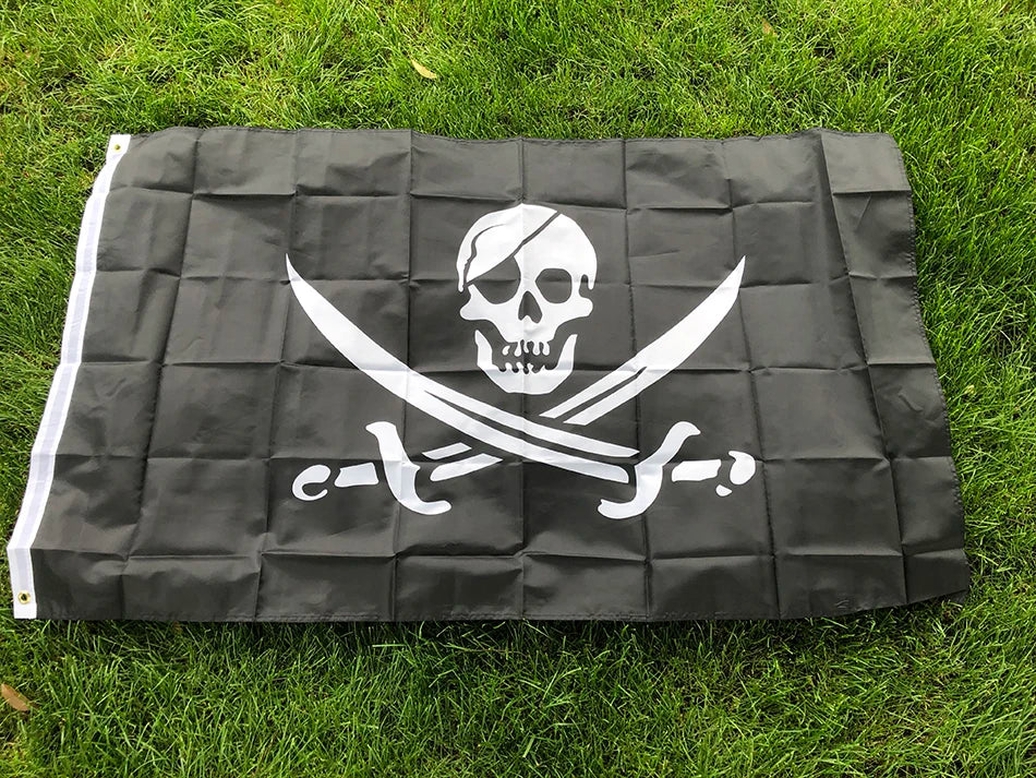 SKY FLAG 90x150cm Huge Skull and Cross Crossbones Jolly Roger Pirate Flags Holloween KTV polyester hanging banner for Decoration