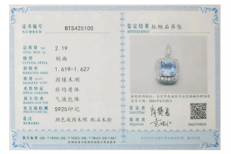 JewelryPalace Natural Sky Blue Topaz 925 Sterling Silver Halo Pendant Necklace for Women No Chain