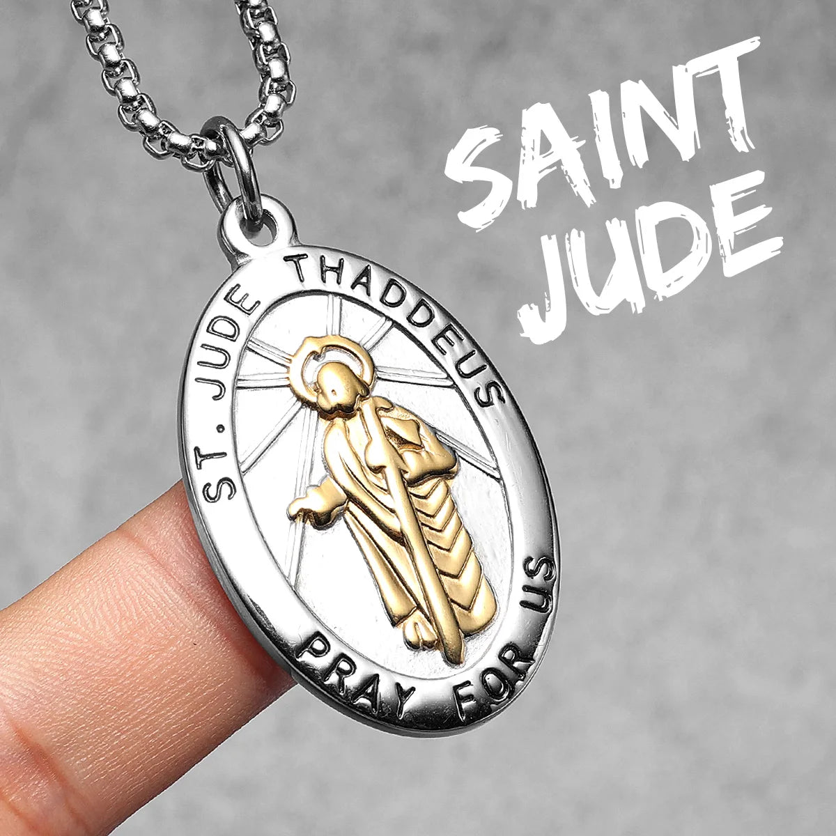 St.Jude Powerful Amulets Stainless Steel Men Necklaces Pendant Chain Punk For Women Fashion Jewelry Gifts Wholesale Dropshiping