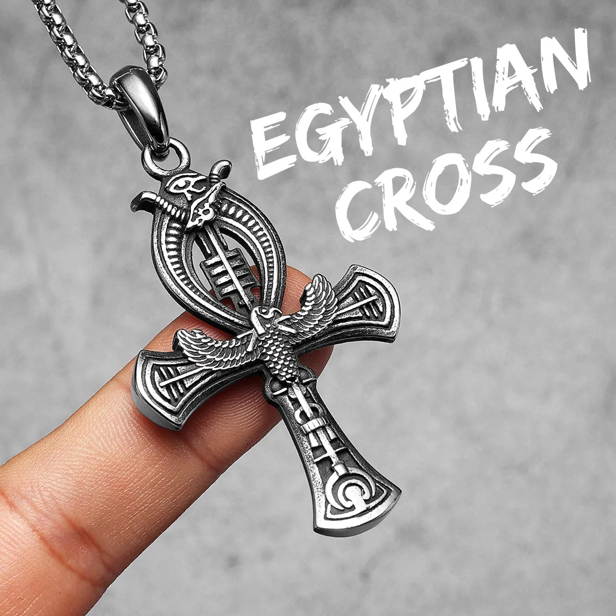 Crux Ansata Egyptian Cross Stainless Steel Men Necklaces Pendant Chain Punk For Women Fashion Jewelry Gift Wholesale Dropshiping