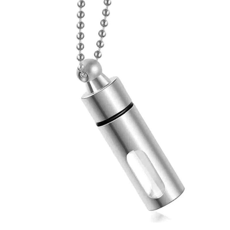 Openable Glass Container Tube Urn Necklaces for Ashes Stainless Steel Cremation Jewelry Memorial Pendant Keepsake + Funnel Fill