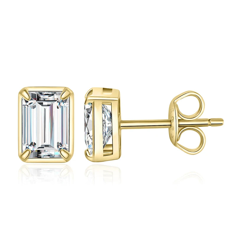 JewelryPalace Emerald Cut 5A Cubic Zirconia Wedding Engagement 925 Sterling Silver Stud Earrings for Woman Anniversary Gift