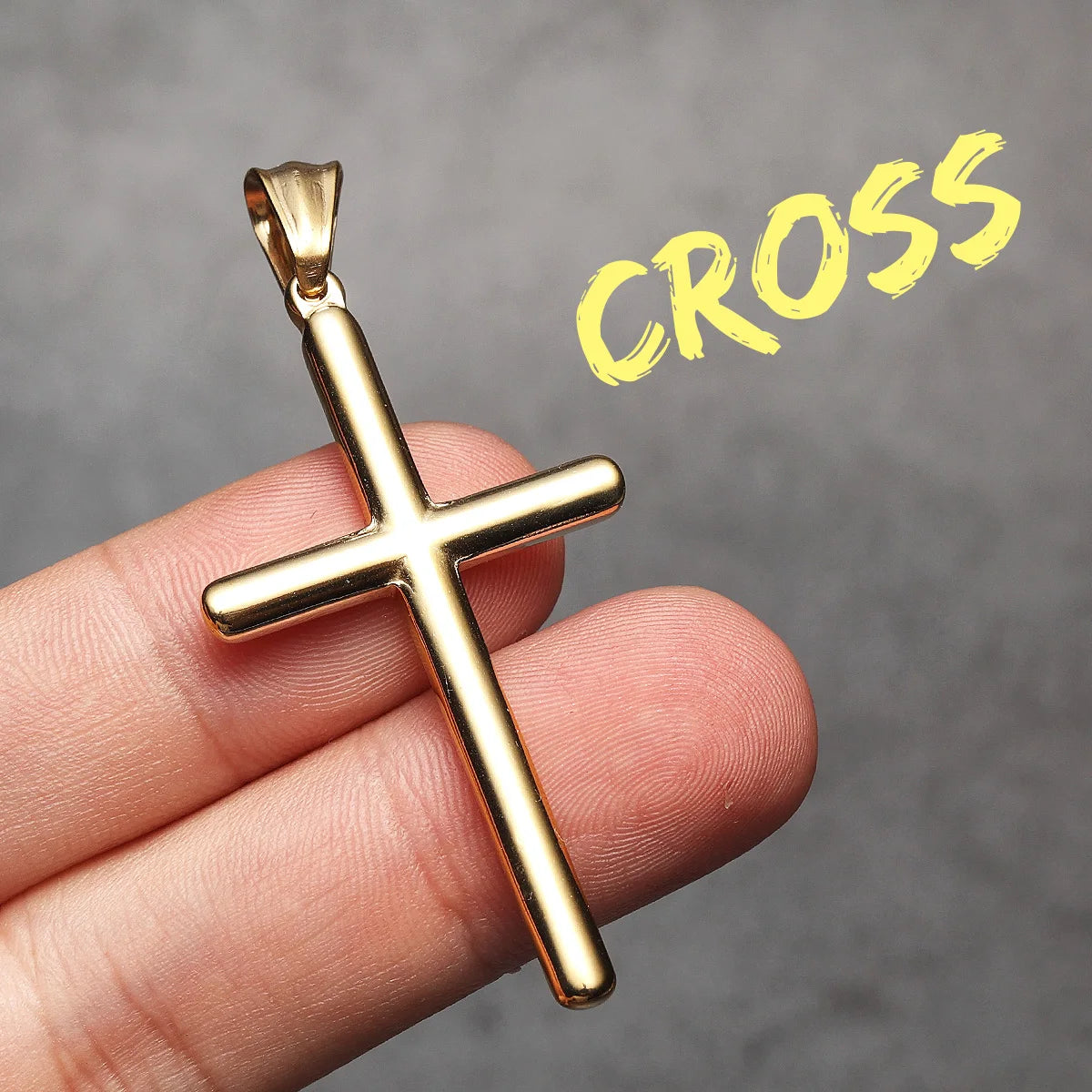 Simple Cross Amulet Stainless Steel Men Necklaces Pendant Chain Punk For Women Fashion Jewelry Gifts Wholesale Dropshiping