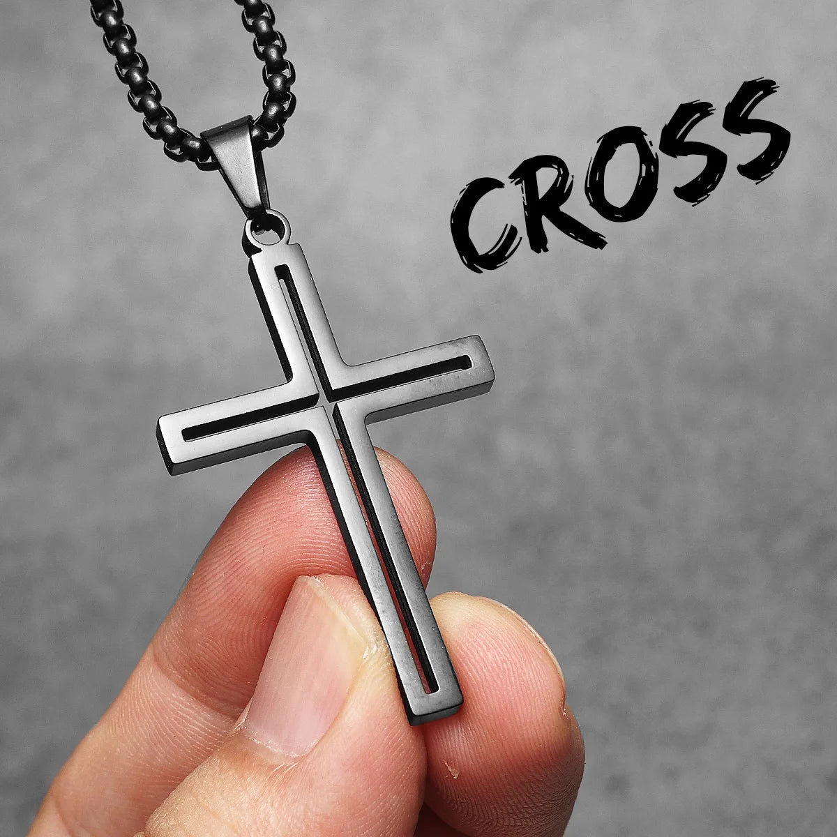 Hollow Cross Simple Amulet Stainless Steel Men Necklaces Pendant Chain Punk Women Fashion Jewelry Gifts Wholesale Dropshiping