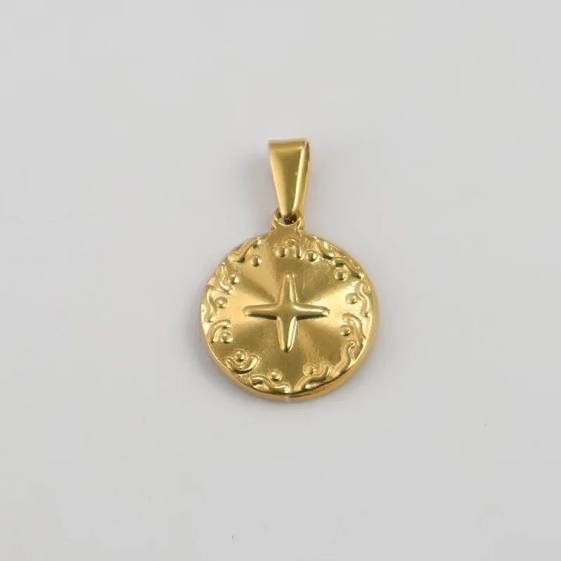 RHYSONG 316L Stainless Steel Ancient Rome Statue Virgin Heart Round Oval Pendant Jewelry Accessories For Women Necklace Making