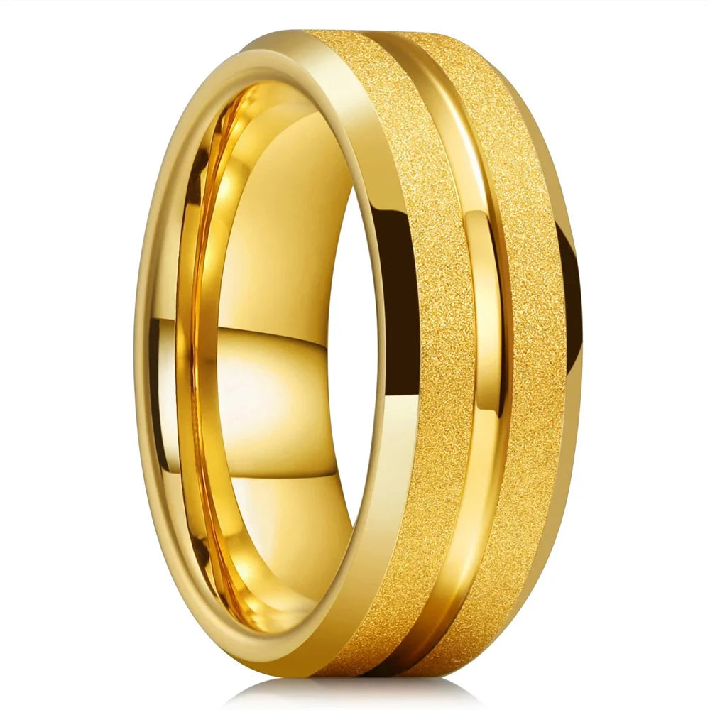 Fashion 8mm Men Black Stainless Steel Rings Sandblasted Finish Finger Rings For Men Everyday Wear Wedding Band Jewelry Wholesale