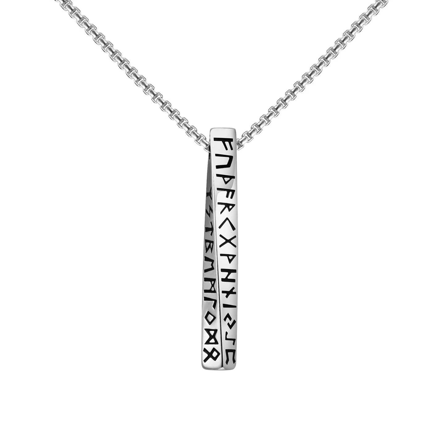 Vnox Viking Runes Valknut Necklaces for Men Boys, Antique Stainless Steel Mobius Bar Pendant Necklaces,Norse Viking Odin Jewelry