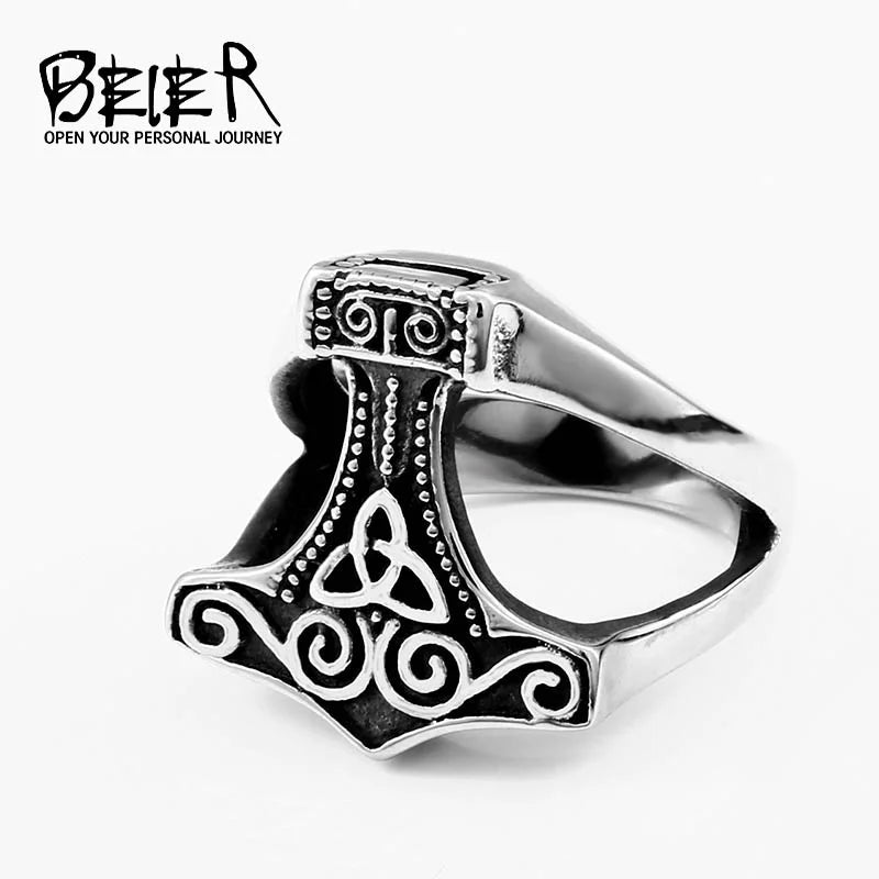 BEIER 316L Stainless Steel New Desgin Viking Amulet Rune Men Ring Europe Fashion Jewelry Gift Dropshipping LLBR8-624R