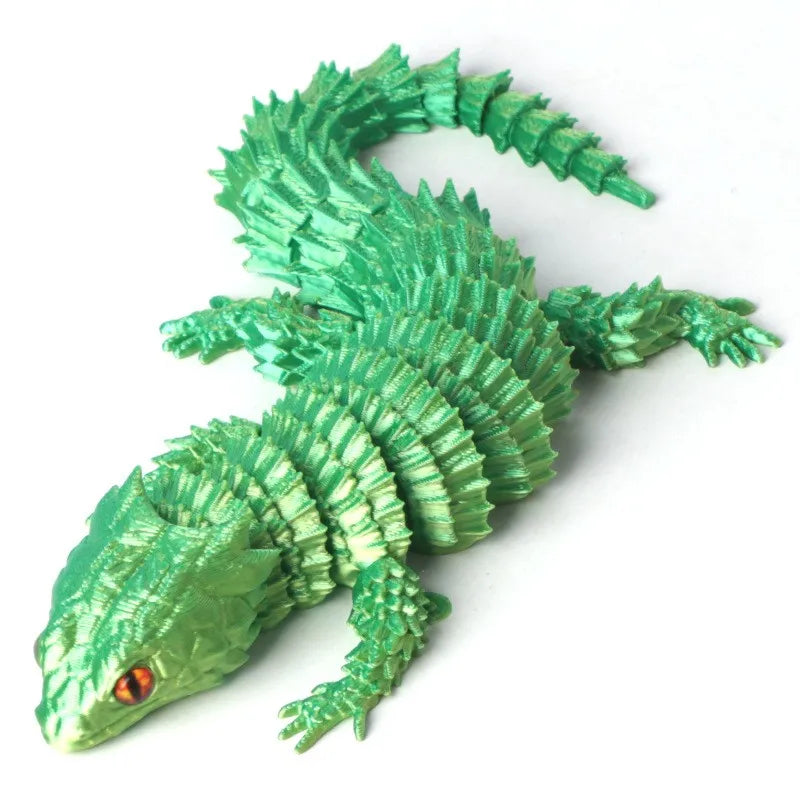 3D Printed Conjoined Lizard Statue Ornaments, Movable Cartoon, Creative Desk Plants, Rockery, Fish Tank Landscaping Decoration