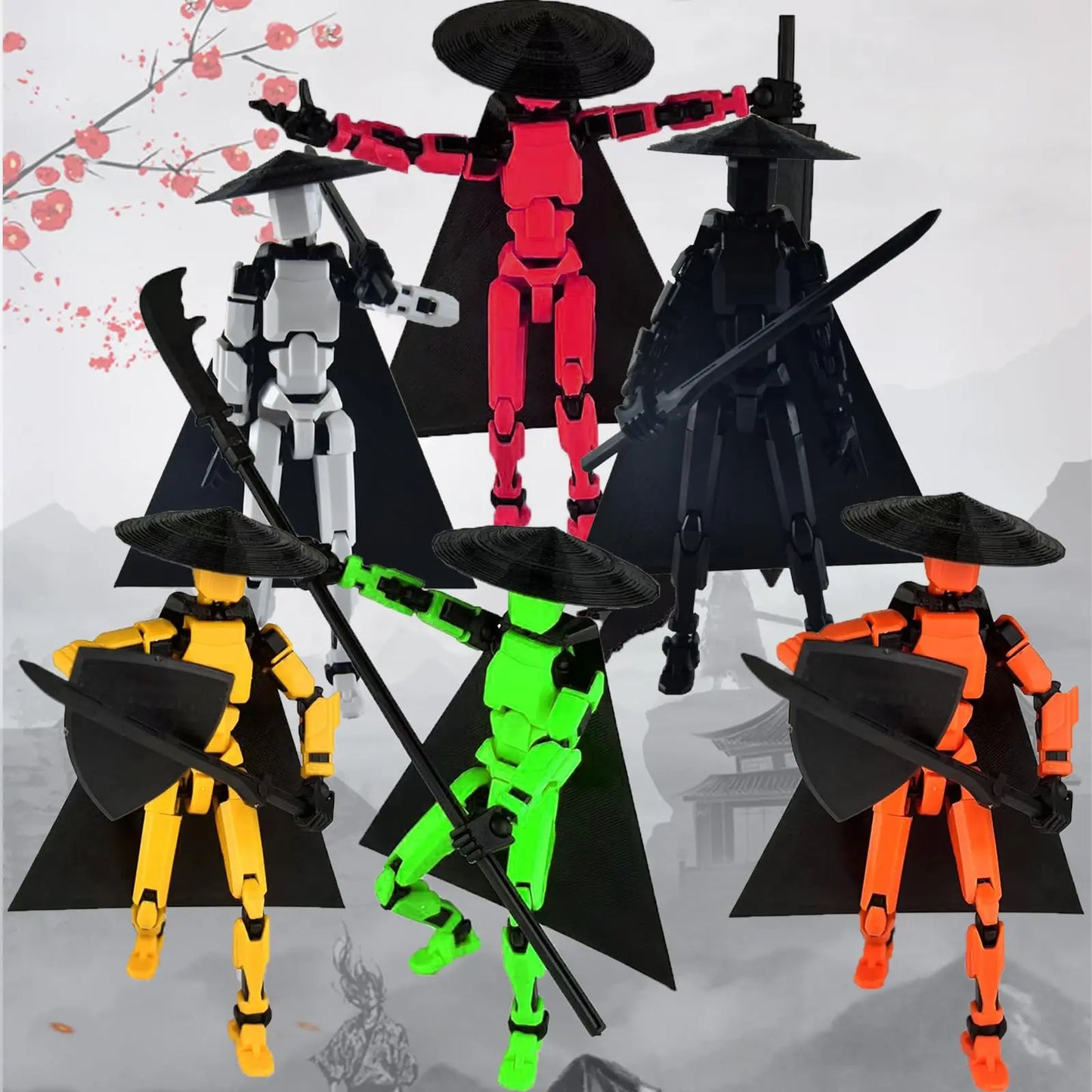 Assembly Completed Lucky 13 T13 Action Figure Set 3D Printed Multi-Jointed Movable Dummy 13 Nova 13 Robot 13 Action Figure Deskt