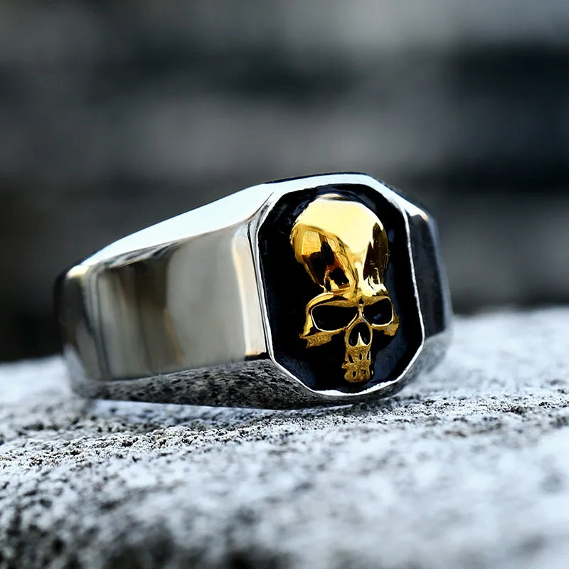 Anillo de acero inoxidable 316L Beier, estilo motero, con calavera, de cobre, para hombre, joyería de moda LLBR8-331R