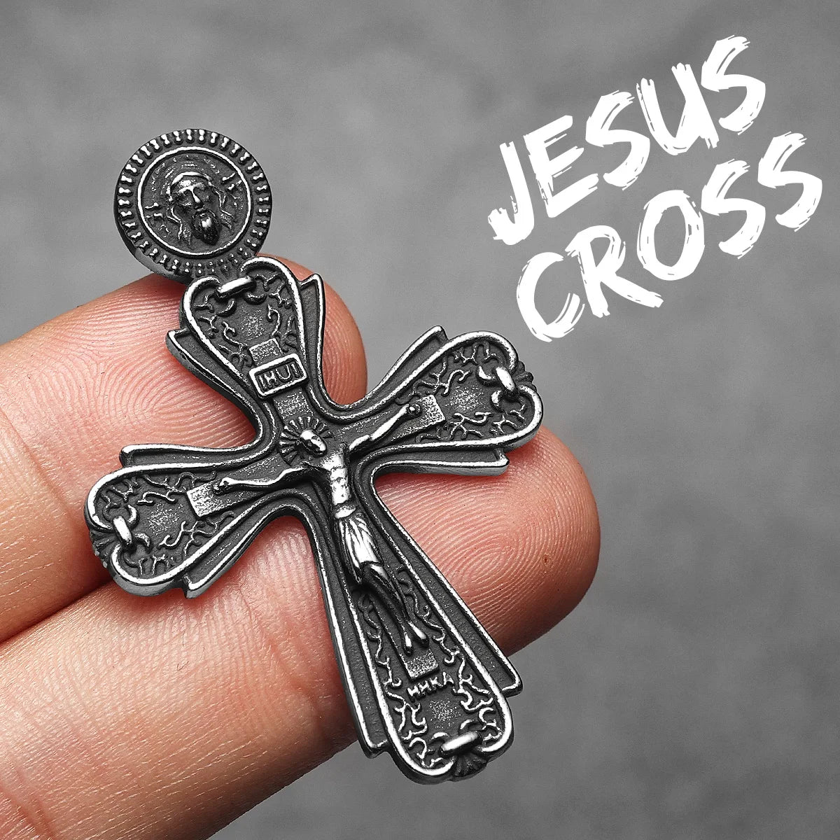 Retro Jesus Cross Amulets Stainless Steel Men Necklaces Pendant Chain Punk For Women Fashion Jewelry Gifts Wholesale Dropshiping