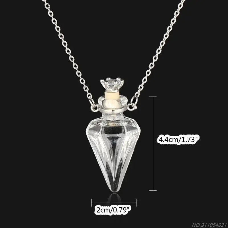 Transparent Heart Vial Bottle Necklaces Steel Chain Make Blood Vial Necklace Women Jewelry Gift Dropship