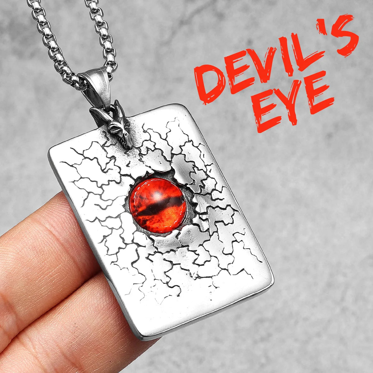 Demon Eye Men Necklaces 316L Stainless Steel Pendants Red Blue Gem Chain Punk for Boyfriend Male Jewelry Best Gift Dropshipping