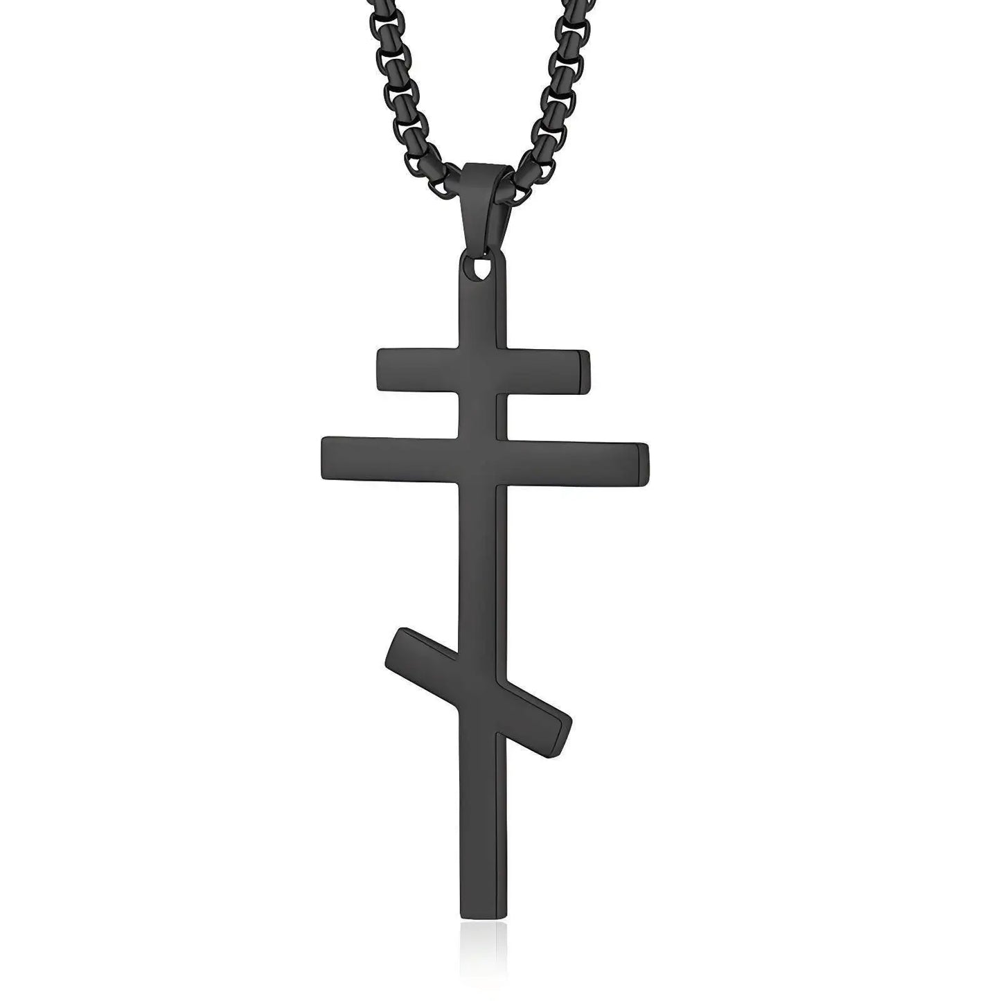 Orthodox Cross Pendant Necklace for Men Women Religious Prayer Faith Amulet Stainless Steel Jewelry Gifts
