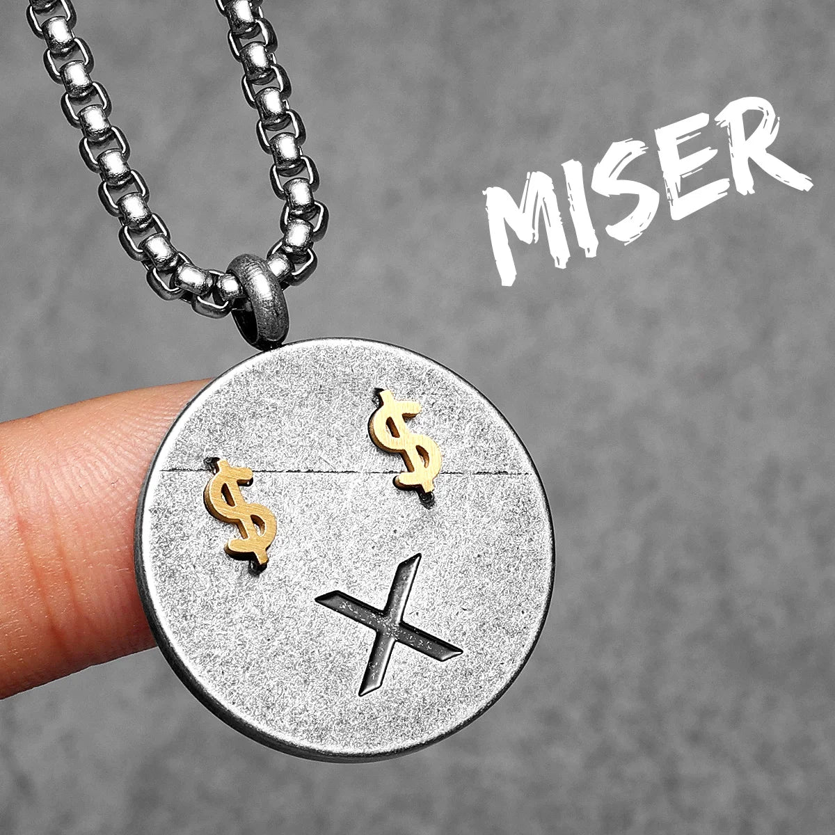 Retro Get Rich Tag Amulet Stainless Steel Men Necklaces Pendant Chain Punk For Women Fashion Jewelry Gifts Wholesale Dropshiping