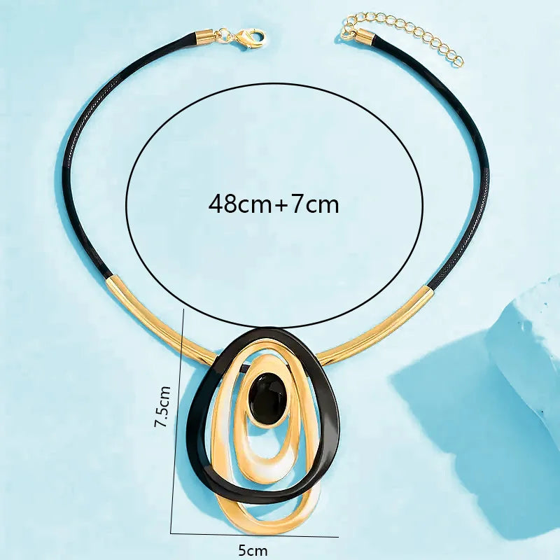 Circle Oval Pendant Necklace for Women Simple Fashion Neck Jewelry Hot Sale Party Gift 2025 New Style