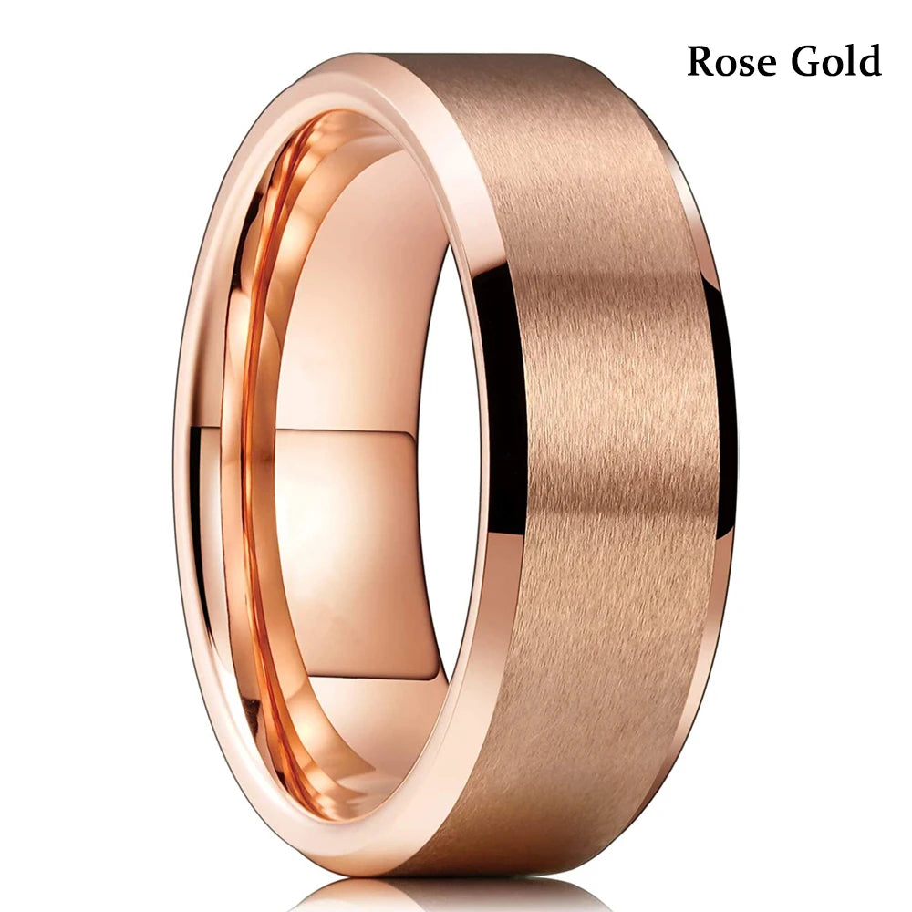 Fashion 8mm Silver Color Titanium Steel Rings For Men Women Matte Brushed Men Stainless Steel Rings Wedding Band Jewelry Gifts