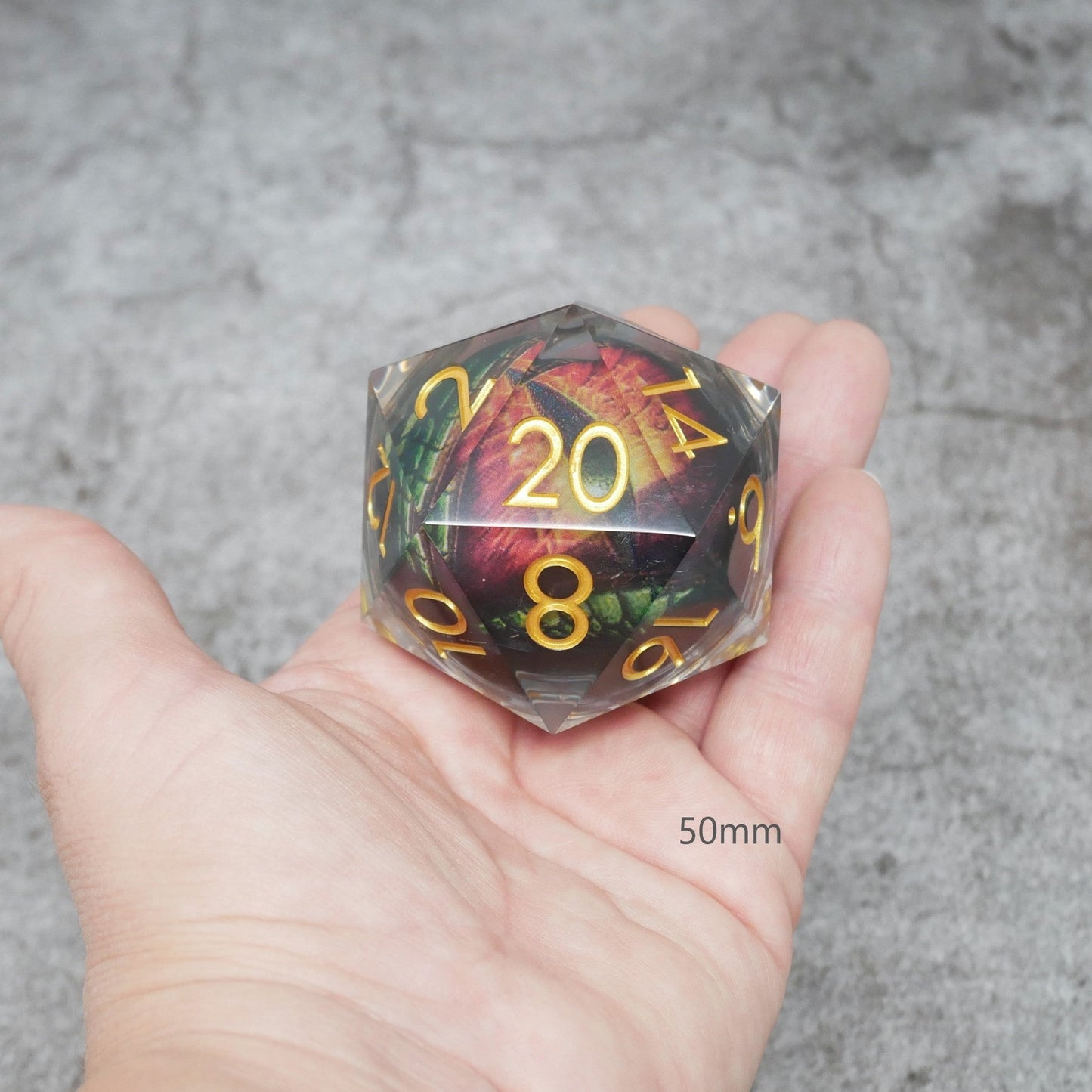 Xanathar's Eye | Giant D20 Moving Eye DnD Dice | Acrylic RPG Gaming Dice
